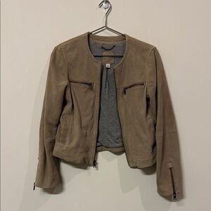 Banana Republic Taupe Leather Jacket